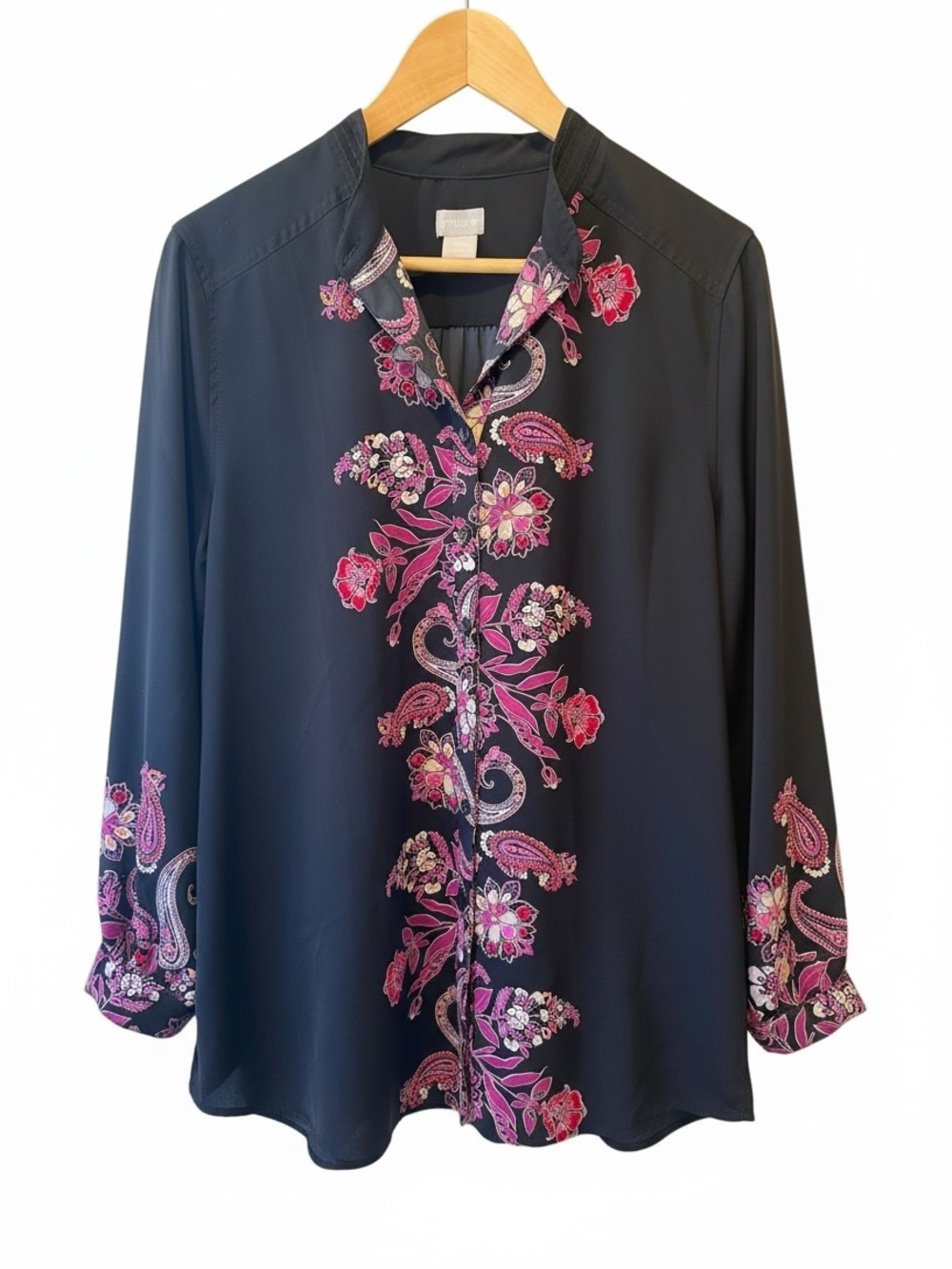 Chico’s Floral Notch Neck Tunic - Picture 5 of 10
